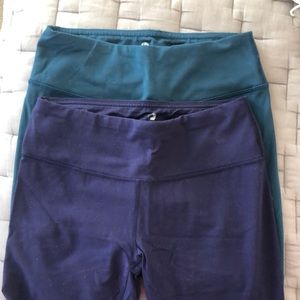 Pair of 90 Degree Yoga Pants size small Teal and Purple